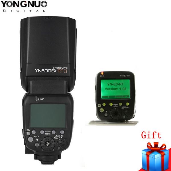 yongnuo official yn600ex-rt ii flash speedlite wirelessl 1/8000s w yn-e3-rt transmitter for 1300d 6d 750d 1200d dslr
