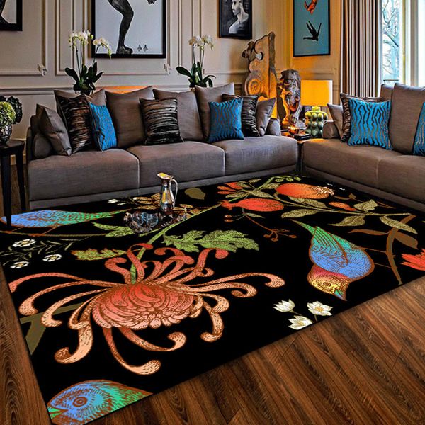 european retro bedroom 3d carpet artificial flowers rug living room chinese luxury black gold bird modern non-slip floor mat
european retro bedroom 3d carpet artificial flowers rug living room chinese luxury black gold bird modern non-slip floor mat