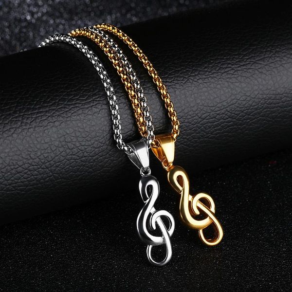 pendant necklaces hip hop rock gold color stainless steel music note necklace for men women fashion jewerly with 24" chain, Silver
pendant necklaces hip hop rock gold color stainless steel music note necklace for men women fashion jewerly with 24" chain, Silver