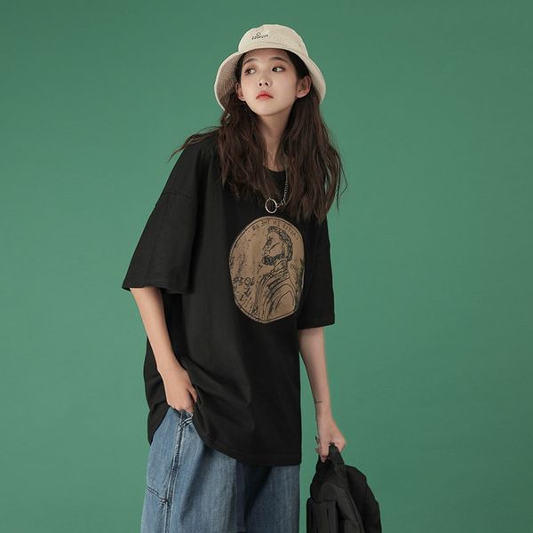 хлопок 2020 новое свободное корейское лето черные с коротким рукавом top coat футболка топ футболка женской европейская большая вскользь пол, White
хлопок 2020 новое свободное корейское лето черные с коротким рукавом top coat футболка топ футболка женской европейская большая вскользь пол, White