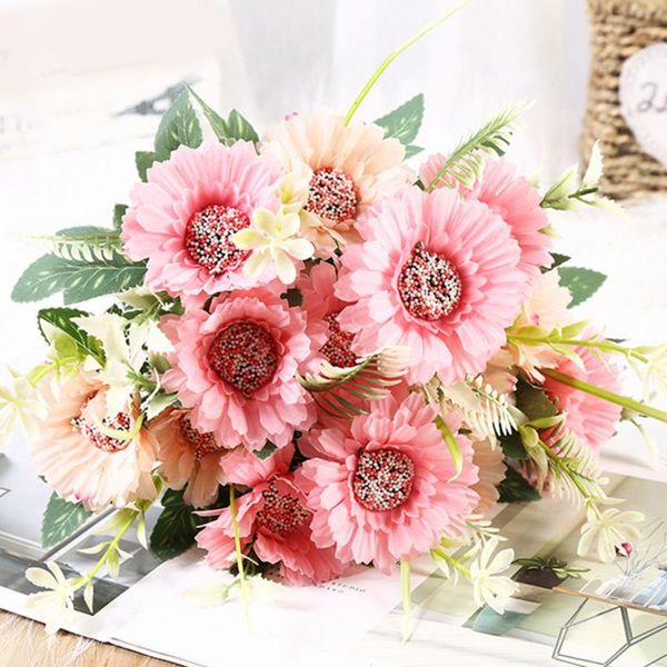 decorative flowers & wreaths 7 heads daisy bouquet artificial gerbera flower silk holding for bridal wedding party home decor
decorative flowers & wreaths 7 heads daisy bouquet artificial gerbera flower silk holding for bridal wedding party home decor