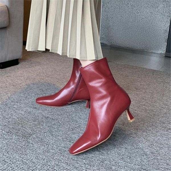 pxelena elegant kitten high heels ankle boots women real genuine leather square toe autumn winter spring shoes 2021 lady 40, Black
pxelena elegant kitten high heels ankle boots women real genuine leather square toe autumn winter spring shoes 2021 lady 40, Black