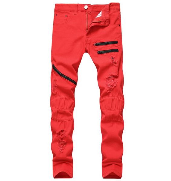men's jeans straight hole destruction trousers distressed men denim fashion designer brand white jean male, Blue
men's jeans straight hole destruction trousers distressed men denim fashion designer brand white jean male, Blue