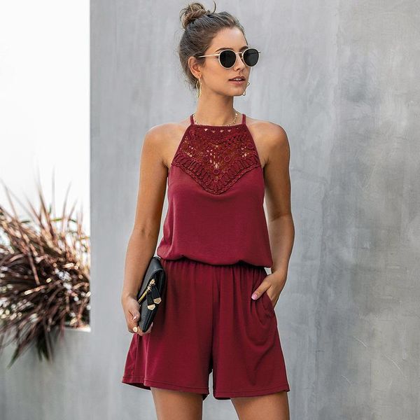 summer fashion hollow out lace halter playsuits women cotton loose casual solid playsuits 2020 new, Black;white
summer fashion hollow out lace halter playsuits women cotton loose casual solid playsuits 2020 new, Black;white