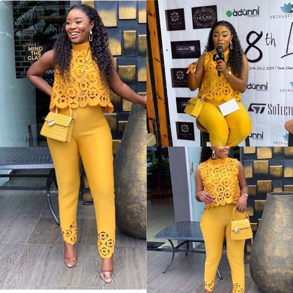 high street yellow hollow out 2 piece set women sleeveless short and long pants fashion female outfit ltz0081, White
high street yellow hollow out 2 piece set women sleeveless short and long pants fashion female outfit ltz0081, White