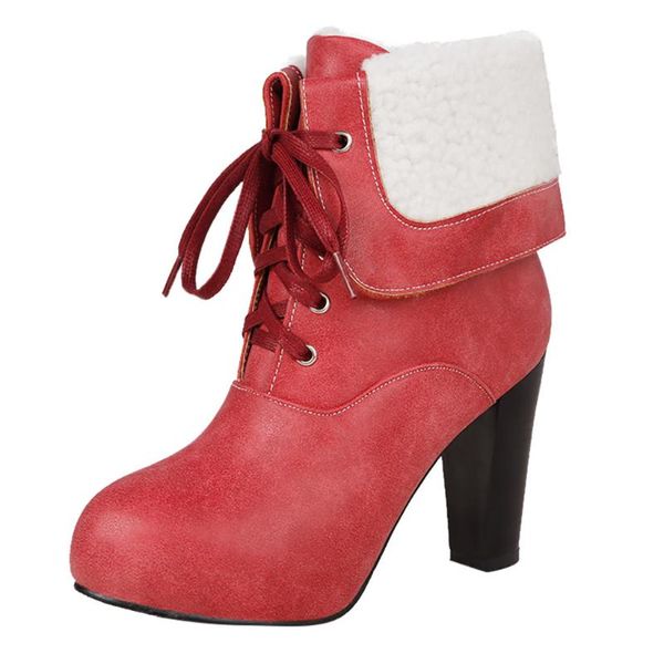 boots motorcycle pure color leather round toe lace-up square heels vintage women booties with plush inside plus size shoes 35-43, Black
boots motorcycle pure color leather round toe lace-up square heels vintage women booties with plush inside plus size shoes 35-43, Black