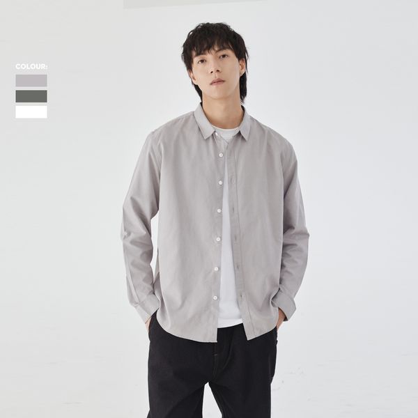 men's simple and versatile long sleeve shirt men's 2021 spring new casual basic solid color shirt coat, Gray
men's simple and versatile long sleeve shirt men's 2021 spring new casual basic solid color shirt coat, Gray