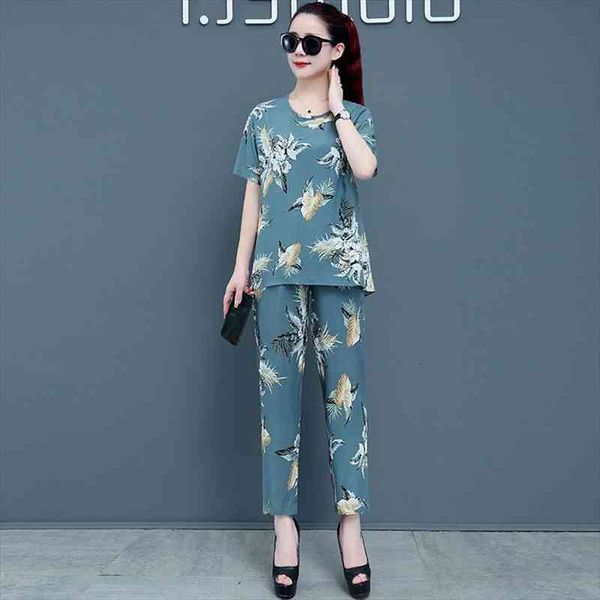 women two piece sets suit summer casual loose short sleeve t-shirts and harem pants print woman, Gray
women two piece sets suit summer casual loose short sleeve t-shirts and harem pants print woman, Gray