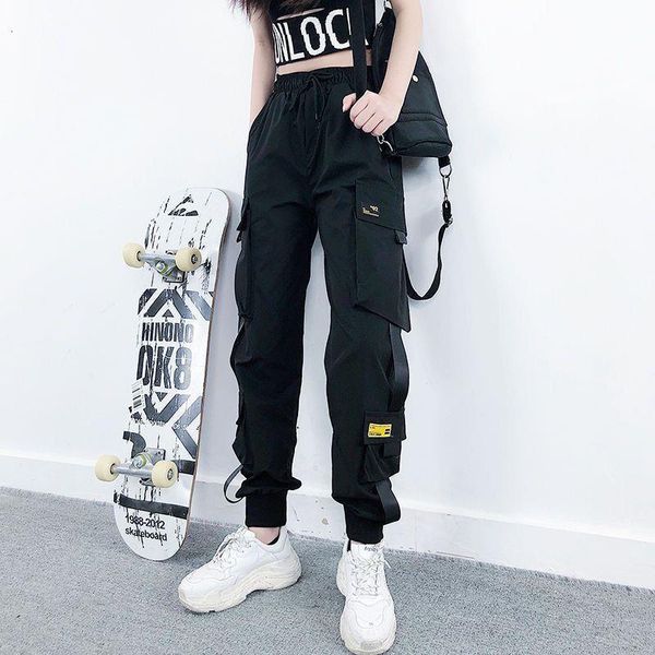 black cargo pants women fashion pockets patchwork hippie trousers fake zipper woven high waist streetwear pants, Black;white
black cargo pants women fashion pockets patchwork hippie trousers fake zipper woven high waist streetwear pants, Black;white