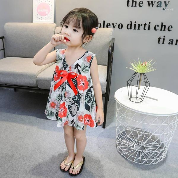 girl's dresses toddler baby kids girls sleeveless floral leaf print bow casual clothes1, Red;yellow
girl's dresses toddler baby kids girls sleeveless floral leaf print bow casual clothes1, Red;yellow