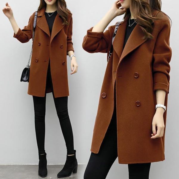 autumn and winter 2021 new woollen coat women's middle and long korean loose woolen coat trend1, Tan;black
autumn and winter 2021 new woollen coat women's middle and long korean loose woolen coat trend1, Tan;black
