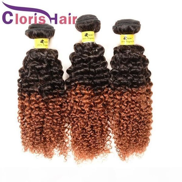 highlight 1b 30 raw indian virgin kinky curly ombre weave 3 bundles dark roots blonde afro kinky curly colored human hair extensions, Black
highlight 1b 30 raw indian virgin kinky curly ombre weave 3 bundles dark roots blonde afro kinky curly colored human hair extensions, Black
