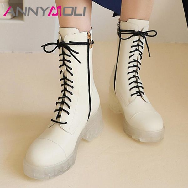 boots annymoli high heel platform woman chunky mid calf lace up shoes zip female footwear autumn white black size 43
boots annymoli high heel platform woman chunky mid calf lace up shoes zip female footwear autumn white black size 43