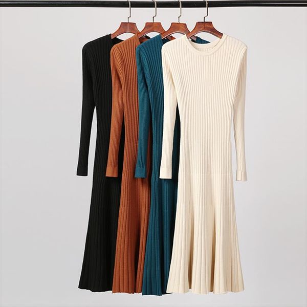 elegant long sleeve ol o neck long sweater dress women thick knit autumn winter dress female slim a line basic casual, Black;gray
elegant long sleeve ol o neck long sweater dress women thick knit autumn winter dress female slim a line basic casual, Black;gray