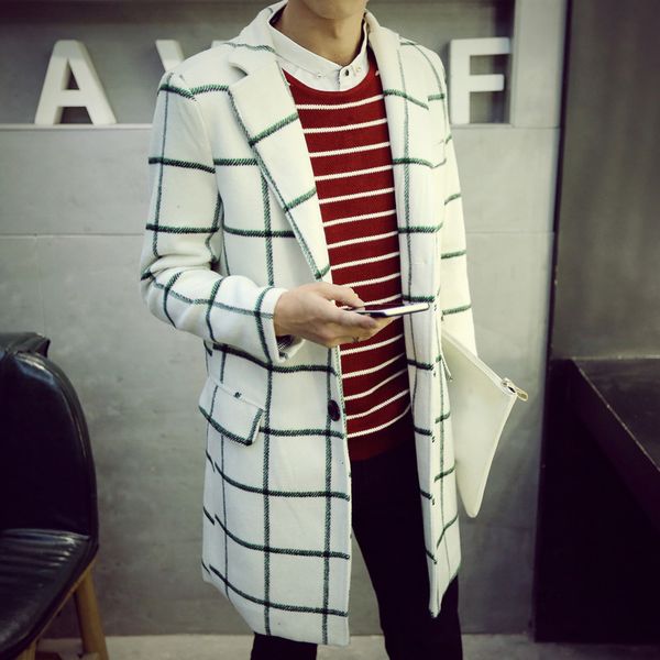 autumn and winter plaid lapel woolen korean medium length windbreaker fashion men's coat q4013f306 / 110, Tan;black
autumn and winter plaid lapel woolen korean medium length windbreaker fashion men's coat q4013f306 / 110, Tan;black