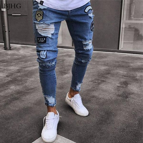 bjhg 2021 men's stretchy ripped skinny biker jeans destroyed slim fit denim pants mens elastic waist harem pants men jogger 4xl, Blue
bjhg 2021 men's stretchy ripped skinny biker jeans destroyed slim fit denim pants mens elastic waist harem pants men jogger 4xl, Blue