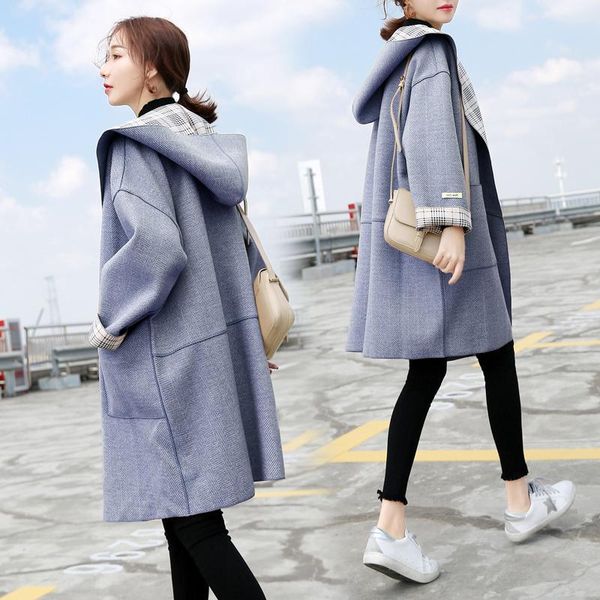 women spring autumn coat korean wool blends women ladies female winter blue khaki coats femme outwear woman polluver coats, Black
women spring autumn coat korean wool blends women ladies female winter blue khaki coats femme outwear woman polluver coats, Black