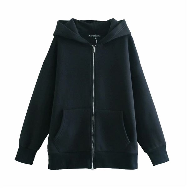 2021 new streetwear solid hoodies fashion cotton ladies 100% loose female chic purse long zipper with hood de3z, Black
2021 new streetwear solid hoodies fashion cotton ladies 100% loose female chic purse long zipper with hood de3z, Black