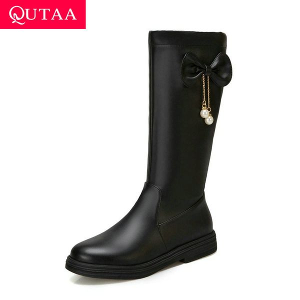qutaa 2021 butterfly-knot string bead knee high boots casual round toe zipper women shoes pu leather ladies boots big size 34-43, Black
qutaa 2021 butterfly-knot string bead knee high boots casual round toe zipper women shoes pu leather ladies boots big size 34-43, Black