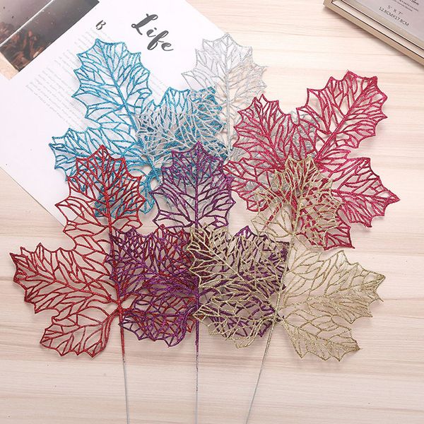 artificial glitter leaves pendants tree hanging ornaments fake christmas leaf diy handcraft openwork new year decor
artificial glitter leaves pendants tree hanging ornaments fake christmas leaf diy handcraft openwork new year decor