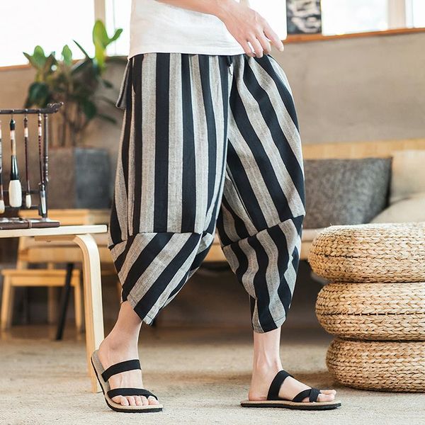 men's shorts loldeal striped trousers harem pants linen streetwear jogging hip hop summer, White;black
men's shorts loldeal striped trousers harem pants linen streetwear jogging hip hop summer, White;black