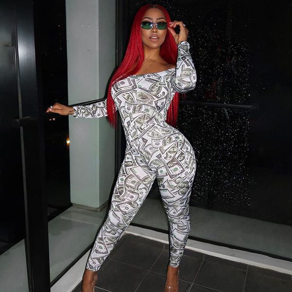 women's jumpsuits & rompers 2021 women bodysuits money dollar print bodycon long sleeve off shoulder high elastic playsuits streetwear, Black;white
women's jumpsuits & rompers 2021 women bodysuits money dollar print bodycon long sleeve off shoulder high elastic playsuits streetwear, Black;white