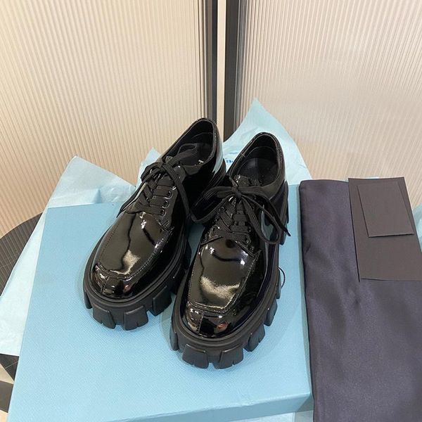 serrated platform leather shoes real patent leather british loafers heightened single layer shoes women, Black
serrated platform leather shoes real patent leather british loafers heightened single layer shoes women, Black