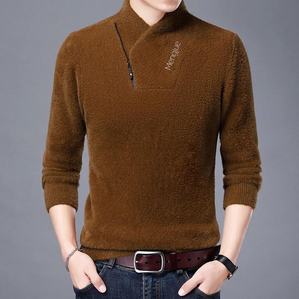 men clothing 2020 new men's imitation mink all-match base shirt men's diagonal zipper stand-up collar warm sweater men, White;black
men clothing 2020 new men's imitation mink all-match base shirt men's diagonal zipper stand-up collar warm sweater men, White;black