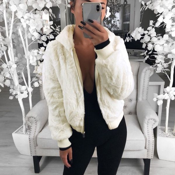 plus size fluffy jacket women faux fur coat hooded neckline long sleeve zipper ribbed casual warm outerwear short top, Black
plus size fluffy jacket women faux fur coat hooded neckline long sleeve zipper ribbed casual warm outerwear short top, Black
