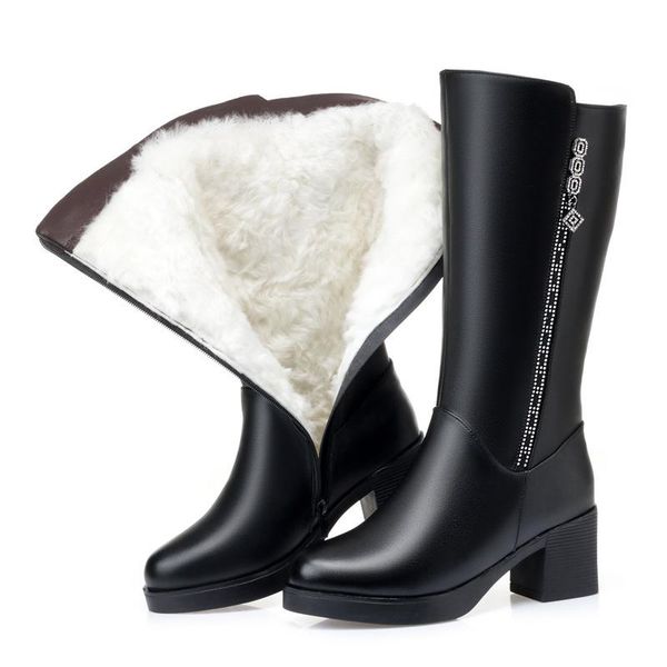 boots dm746 botas de invierno para mujer genuine leathe wool knee-high chunky heel women warm woman, Black
boots dm746 botas de invierno para mujer genuine leathe wool knee-high chunky heel women warm woman, Black