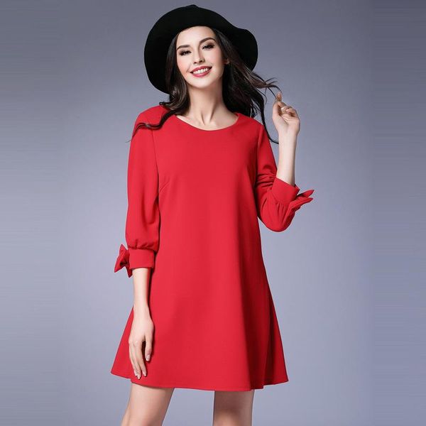 fashion red l-5xl dress women plus size o-neck low three quarter solid a-line dresses for female 2020 autumn new arrival, Black;gray
fashion red l-5xl dress women plus size o-neck low three quarter solid a-line dresses for female 2020 autumn new arrival, Black;gray