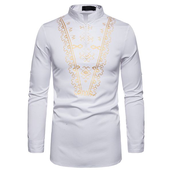 men dress shirts zipper pullover luxury printed long sleeve slim fit stand collar gentleman formal banquet party blouses 3 colors, White;black
men dress shirts zipper pullover luxury printed long sleeve slim fit stand collar gentleman formal banquet party blouses 3 colors, White;black