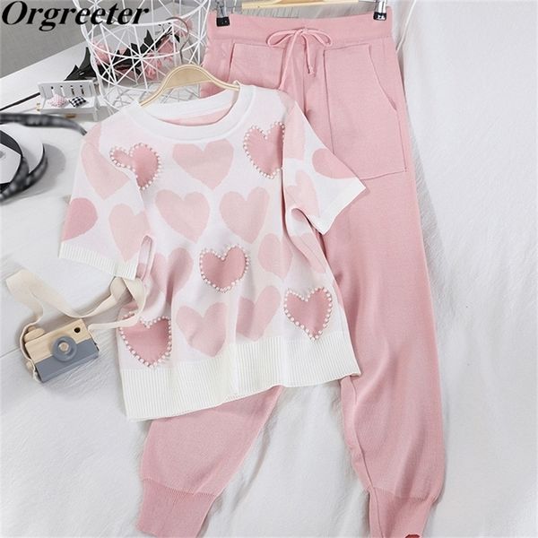 casual tracksuits women summer fall beaded short sleeve knitted suit o-neck pullover and sashes bow harem pants 2 piece set y201128, White
casual tracksuits women summer fall beaded short sleeve knitted suit o-neck pullover and sashes bow harem pants 2 piece set y201128, White