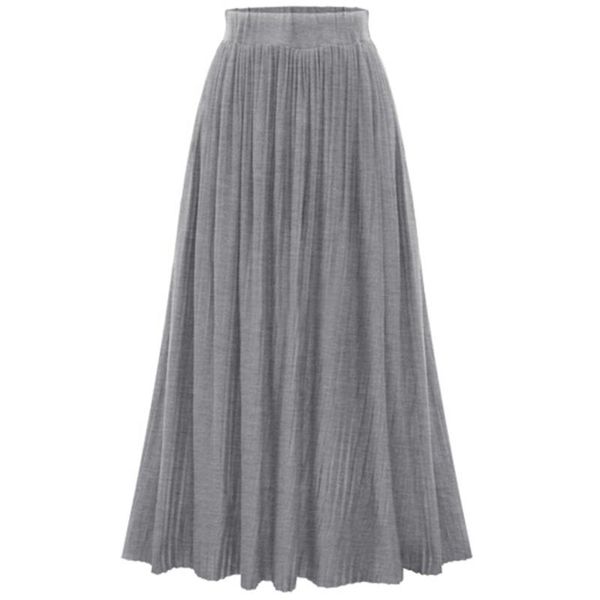 chiffon summer high waist fashion vacation retro elastic solid pleated long women skirt, Black
chiffon summer high waist fashion vacation retro elastic solid pleated long women skirt, Black