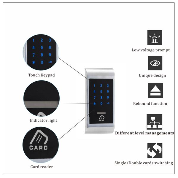 electronic private locker lock smart keyless rfid card touch screen keypad digital cabinet lock
electronic private locker lock smart keyless rfid card touch screen keypad digital cabinet lock