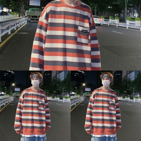 gxpov round neck and sweaterautumn korean simple striped version men's loose casual trend sweater men's long sleeve sweater qnj89, Black
gxpov round neck and sweaterautumn korean simple striped version men's loose casual trend sweater men's long sleeve sweater qnj89, Black