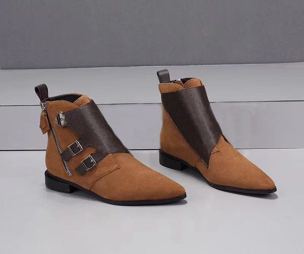 fashion women jumble flat ankle boots genuine leather martin boots with charming pointed toes winter boots with box size 42, Black
fashion women jumble flat ankle boots genuine leather martin boots with charming pointed toes winter boots with box size 42, Black