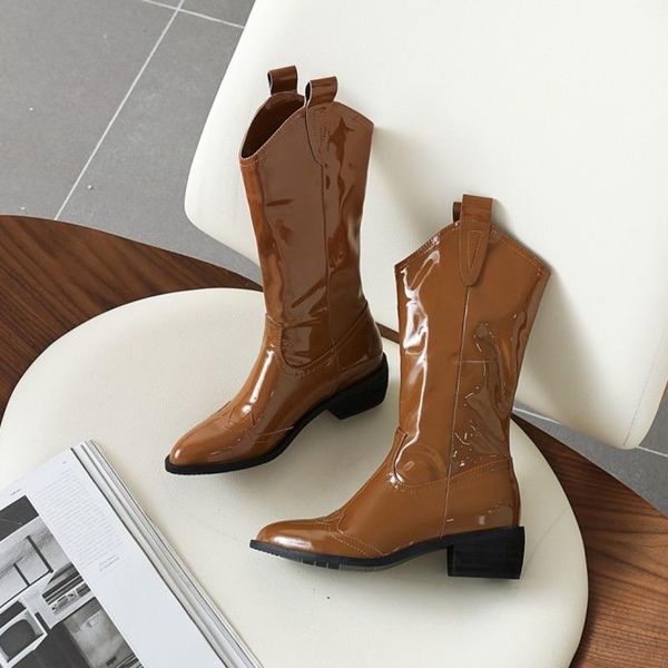 2021 new fashion women patent leather boots woman knight boots pointed toe mid calf fur warm female shoes plus size ladies 33-46, Black
2021 new fashion women patent leather boots woman knight boots pointed toe mid calf fur warm female shoes plus size ladies 33-46, Black