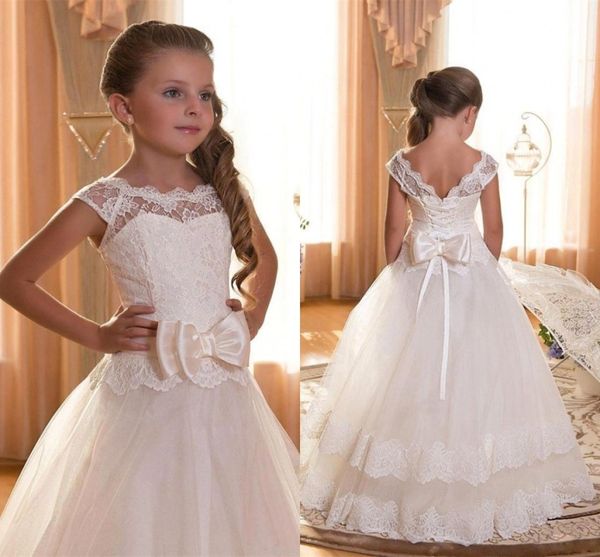 cute white ivory flower girl dresses sheer crew neck lace appliques big bow sash long girl party birthday first communion dress, White;blue
cute white ivory flower girl dresses sheer crew neck lace appliques big bow sash long girl party birthday first communion dress, White;blue