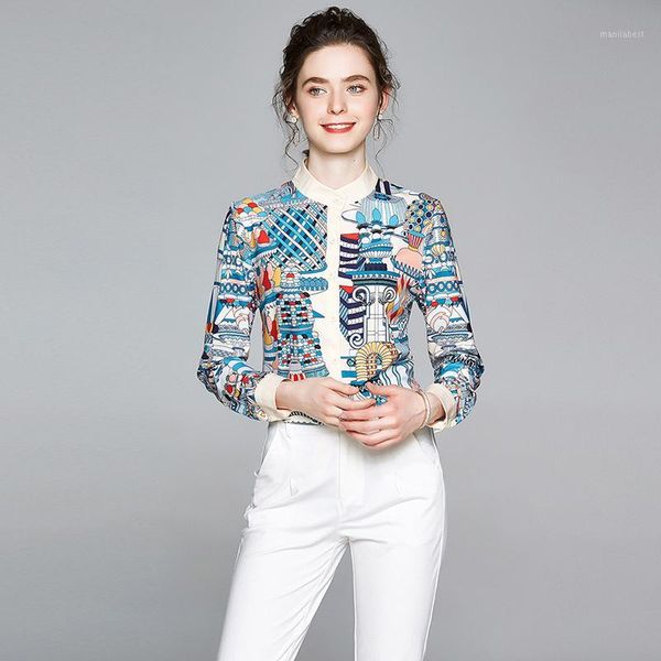 women's spring summer cartoon printting blouses long sleeve shirts female slim stand single-breasted blusa feminina k32271, White
women's spring summer cartoon printting blouses long sleeve shirts female slim stand single-breasted blusa feminina k32271, White