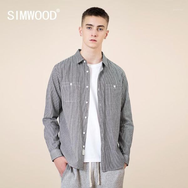 simwood 2020 autumn winter new vertical striped shirts men 100% cotton double chest pockets plus size brand clothing sj1311851, White;black
simwood 2020 autumn winter new vertical striped shirts men 100% cotton double chest pockets plus size brand clothing sj1311851, White;black