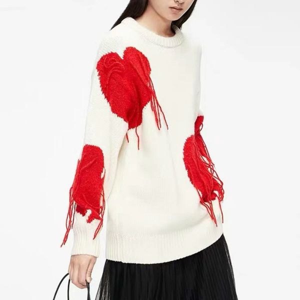 high street women blouses long cartoons in heart form loose neck of the crocheted casual female sweater streetwear party ow2l, White;black
high street women blouses long cartoons in heart form loose neck of the crocheted casual female sweater streetwear party ow2l, White;black