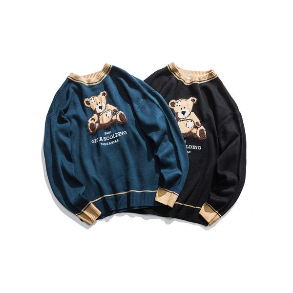 2021 couples dressed as teen version the little cool male and female sweater hong kong wind bear oversize net red hqvp, White;black
2021 couples dressed as teen version the little cool male and female sweater hong kong wind bear oversize net red hqvp, White;black