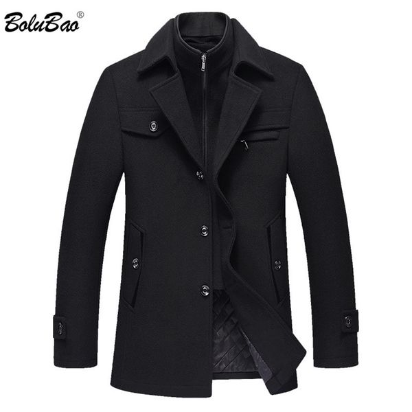 bolubao men winter wool coat men's new solid color simple blends woolen pea coat male trench coat casual overcoat 201223, Black
bolubao men winter wool coat men's new solid color simple blends woolen pea coat male trench coat casual overcoat 201223, Black