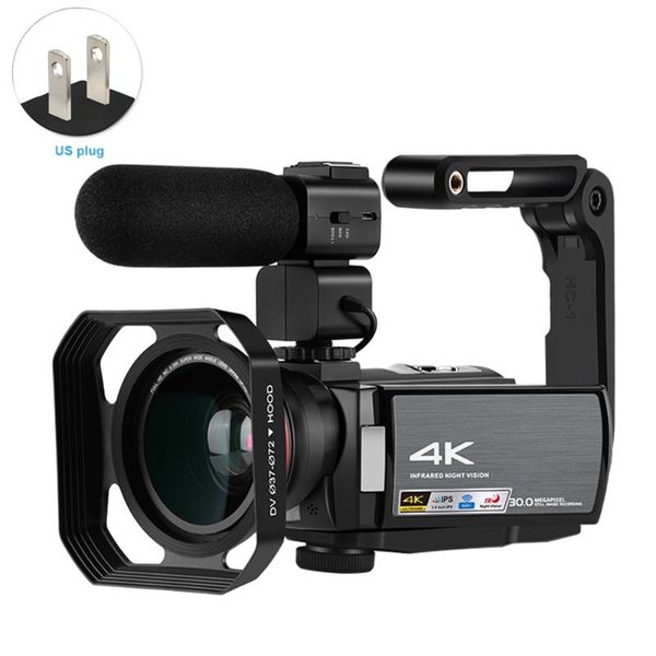 with wide angle lens external hood ir night vision 4k camcorder portable professional remote control video camera touch screen
with wide angle lens external hood ir night vision 4k camcorder portable professional remote control video camera touch screen