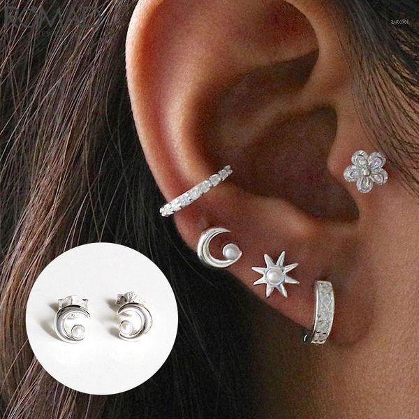 romad fashion 100% s925 sterling silver ins star moon asymmetric glossy ear stud earring for girl gift1, Golden;silver
romad fashion 100% s925 sterling silver ins star moon asymmetric glossy ear stud earring for girl gift1, Golden;silver