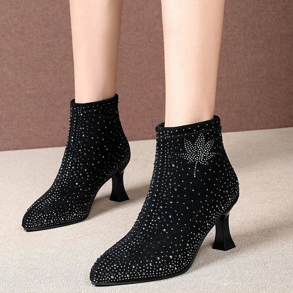 lucyever luxury full diamond high heels boots for women 2020 slip on pointed toe ankle boots woman fashion crystal shoes female #ll8r, Black
lucyever luxury full diamond high heels boots for women 2020 slip on pointed toe ankle boots woman fashion crystal shoes female #ll8r, Black