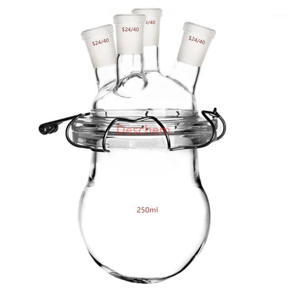 24/40 glass reactor 4-neck round bottom four necks lab reaction kettle vessel w/steel clamp1
24/40 glass reactor 4-neck round bottom four necks lab reaction kettle vessel w/steel clamp1