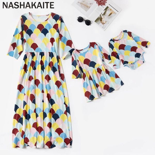 family matching outfits nashakaite mother daughter dresses fish scale print midi-sleeve ankle length mommy and me clothes mom dress1, Blue
family matching outfits nashakaite mother daughter dresses fish scale print midi-sleeve ankle length mommy and me clothes mom dress1, Blue