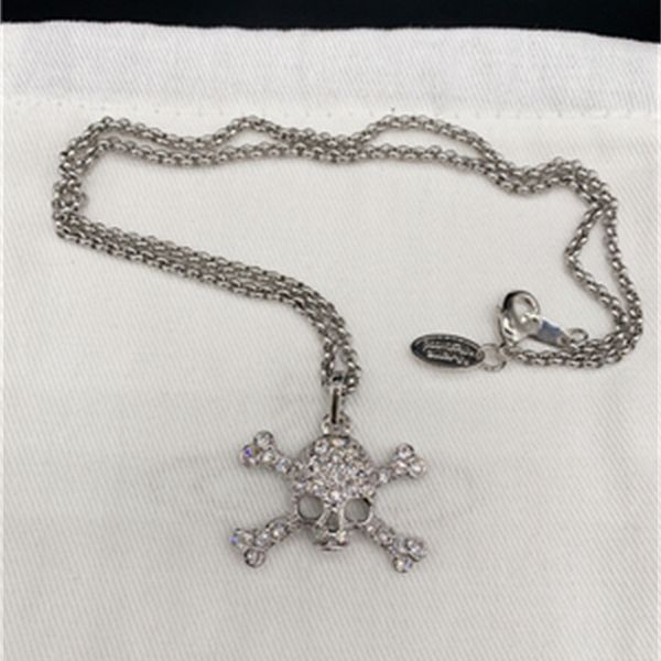 european and american fashion gold silver full diamond pearl small skull double bone saturn necklace
european and american fashion gold silver full diamond pearl small skull double bone saturn necklace
